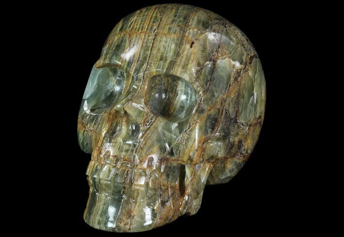 Carved, Blue Calcite Skull - Argentina #78632